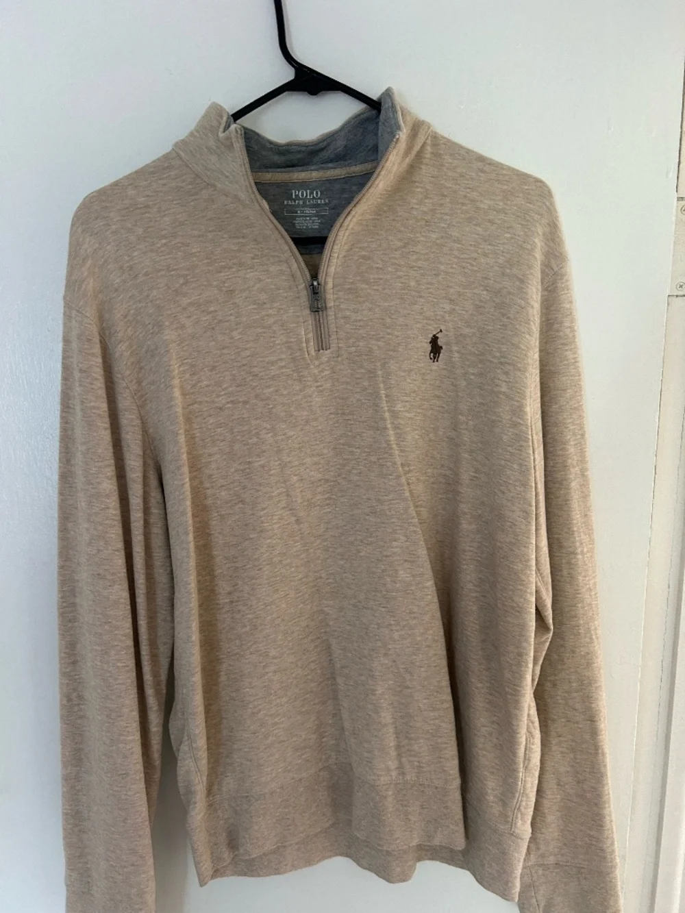 Tan Ralph Lauren mens quarter zip size M